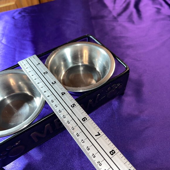 πWhisker City "Meow" Double Diner Cat Bowl, 0.5-cup Copper - Steel - Picture 6 of 14